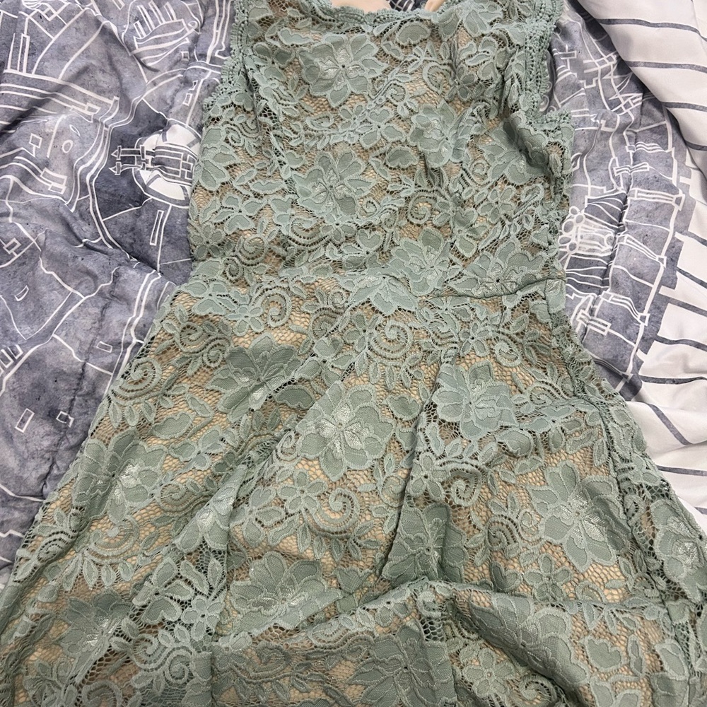 As U Wish Green Pleated A-line Dress for Weddings